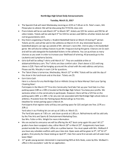 Northridge High School Daily Announcements Tuesday, March 21