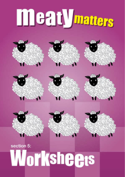Section 5 - Meaty Matters - Worksheets