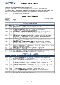 School Travel Advice NORTHMEAD HS