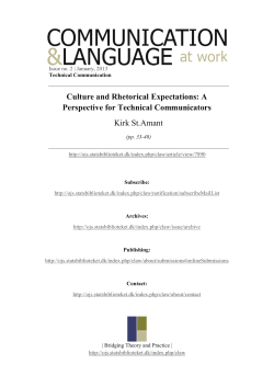 Culture and Rhetorical Expectations: A Perspective for Technical