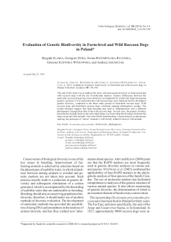 Evaluation of genetic biodiversity in farm-bred and wild