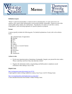 Definition of genre &ldquo;Memo&rdquo; is short for memorandum, a written reco