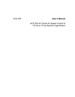 ACS 300 User`s Manual ACS 300 AC Drives for Speed Control