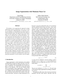 Image Segmentation with Minimum Mean Cut