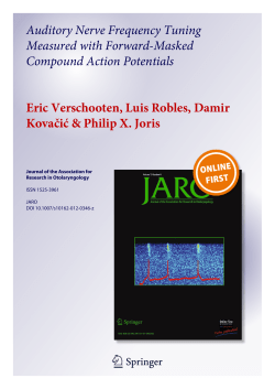 Auditory Nerve Frequency Tuning Measured with Forward