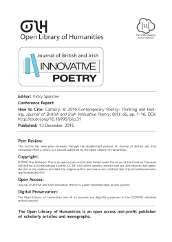 Contemporary Poetry: Thinking and Feeling