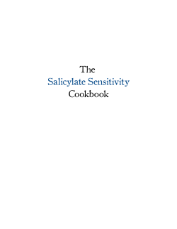 The Salicylate Sensitivity Cookbook
