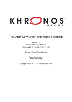 The OpenVX&trade; Export and Import Extension