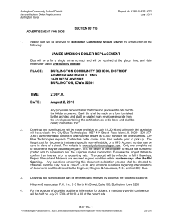 JAMES MADISON BOILER REPLACEMENT PLACE: BURLINGTON