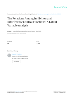 The Relations Among Inhibition and Interference Control Functions