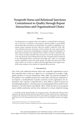 Nonprofit Status and Relational Sanctions