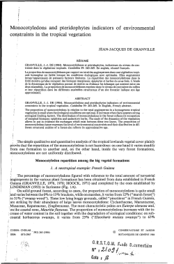 Monocotyledons and Pteridophytes indicators of environmental