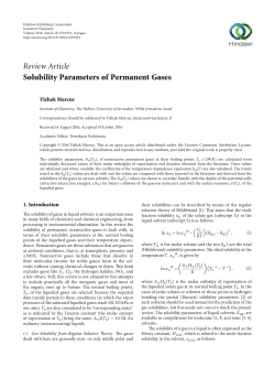 Solubility Parameters of Permanent Gases