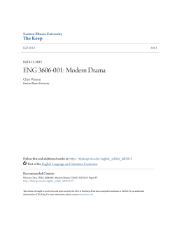 ENG 3606-001: Modern Drama - The Keep