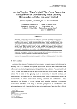 Learning Together &ldquo;There&rdquo;-Hybrid &ldquo;Place&rdquo; as a Conceptual Vantage
