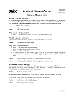Active and Passive Voice