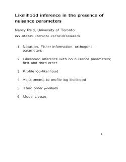 Likelihood inference in the presence of nuisance parameters