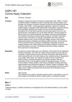UQFL191 Connie Healy Collection - UQ Library