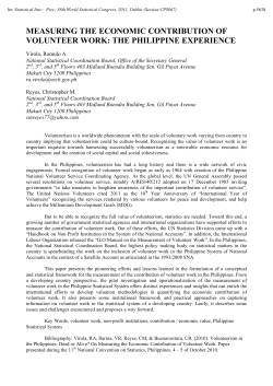 measuring the economic contribution of volunteer work