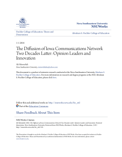 The Diffusion of Iowa Communications Network Two