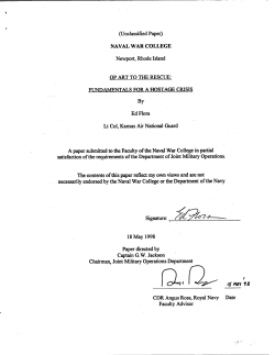 OP Art to the Rescue: Fundamentals for a Hostage Crisis