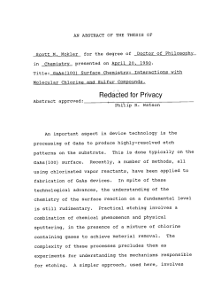 GaAs(100) surface chemistry : interactions with molecular chlorine