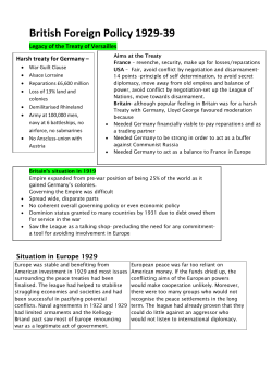 British Foreign Policy 1929-39