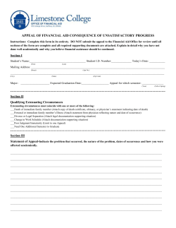 Financial Aid Appeal Form - My Limestone