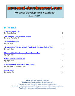 Personal-Development.Com Newsletter &ndash; January 20, 2017