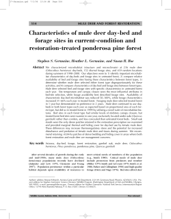 Characteristics of mule deer day-bed and forage sites