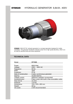 DYNAGEN HYDRAULIC GENERATOR 6,6kVA - 400V