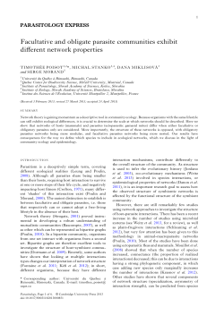 Facultative and obligate parasite communities exhibit different