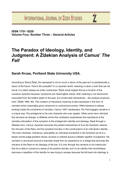 The Paradox of Ideology, Identity, and Judgment: A Žižekian