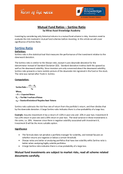 Mutual Fund Ratios &ndash; Sortino Ratio Sortino Ratio