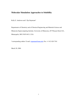 Molecular Simulation Approaches to Solubility