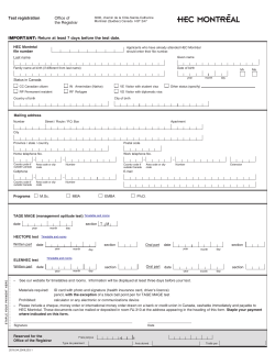 IMPORTANT: Return at least 7 days before the test date. Test