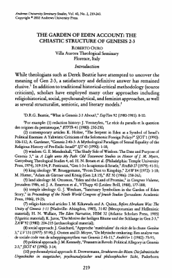 the garden of eden account: the chiastic structure of genesis 2-3