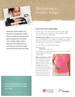 Maintaining a Healthy Weight