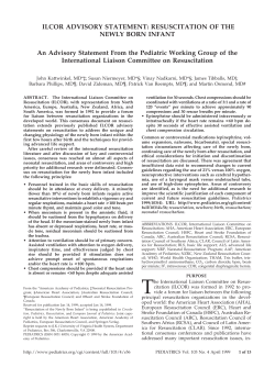 ILCOR ADVISORY STATEMENT: RESUSCITATION OF