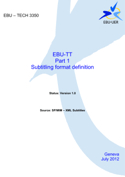 EBU-TT Part 1 Subtitling format definition