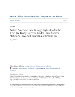 Native American Free Passage Rights Under the 1794 Jay Treaty