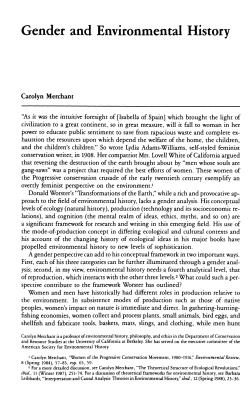 Article by Carolyn Merchant on Gender and environmental history