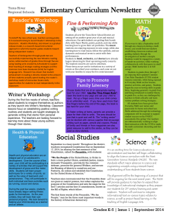Elementary Curriculum Newsletter