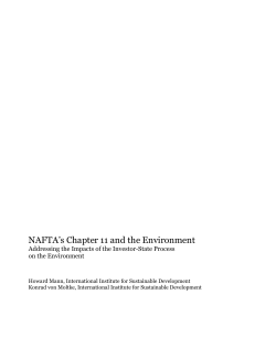 NAFTA`s Chapter 11 and the Environment