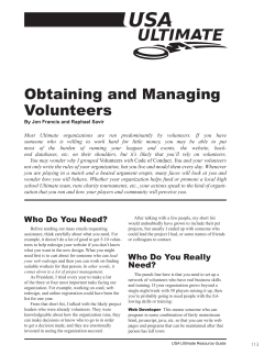 Obtaining and Managing Volunteers