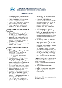 Chemical Changes