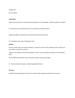 Geology 120 Exam 3 Review Earthquakes Explain the process that