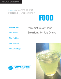 Manufacture of Cloud Emulsions for Soft Drinks