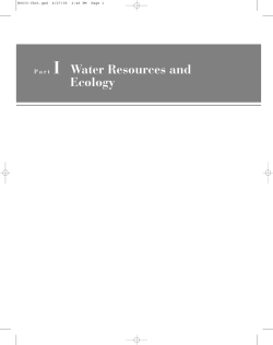 Part I Water Resources and Ecology