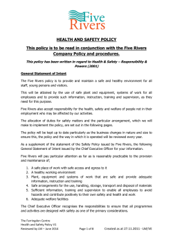 HEALTH AND SAFETY POLICY This policy is to be read in